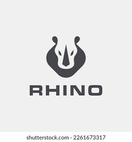 simple rhino head logo negative space