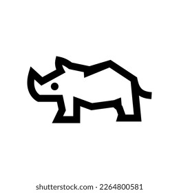 simple rhino line icon logo vector design, modern logo pictogram design of rhinoceros