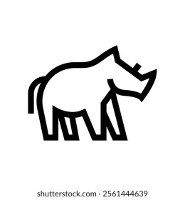 simple rhino line iconic logo with black color