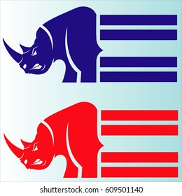 Simple rhino logo icon for your business