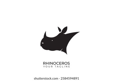 Simple rhinoceros logo design, rhinoceros logo silhouette, rhinoceros head logo