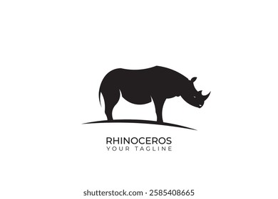 Simple rhinoceros logo design, rhinoceros logo silhouette, rhinoceros head logo