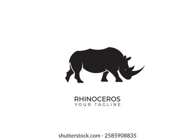 Simple rhinoceros logo design, rhinoceros logo silhouette, rhinoceros head logo