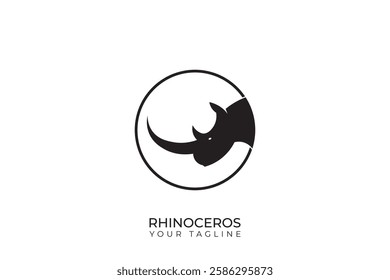 Simple rhinoceros logo design, rhinoceros logo silhouette, rhinoceros head logo