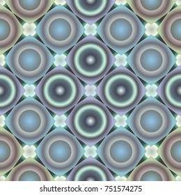 Simple rhomboid and round shape seamless pattern. Vector illustration for wrapping, fabrics, tablecloth etc