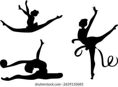 Simple rhythmic gymnastics woman silhouette