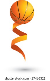 simple ribbon basketball