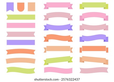 Simple ribbon frame set. Vector illustration colorful frame set.