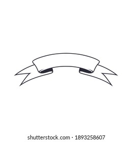 Simple ribbon icon isolated on white background. Perfect for label or logo design. Vector illustration.