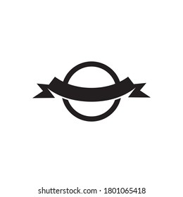 Simple ribbon icon logo design vector template