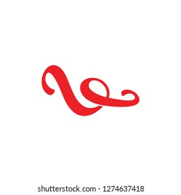 simple ribbon motion flat 3d logo vector