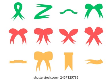 Conjunto de iconos de adorno de cinta simple