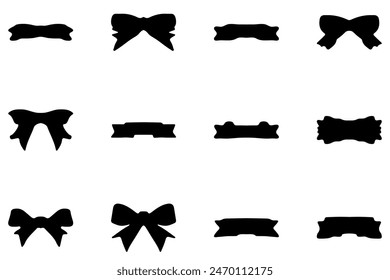 Conjunto de iconos de adorno de cinta simple