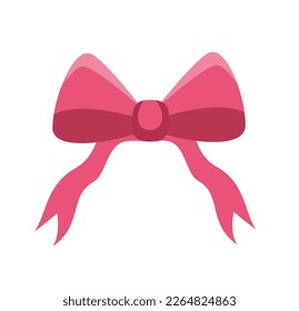 simple ribbon , pink bow icon vector illustration