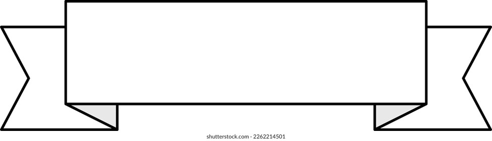 Simple ribbon shape title background (white)