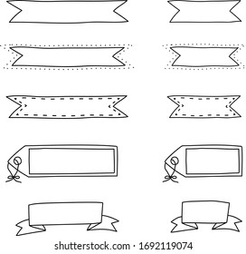 Simple ribbon and tag title decorations, cute black color.