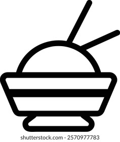 simple rice bowl icon illustration design