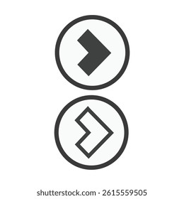 Simple Right Arrow Circle Icons set vectors
