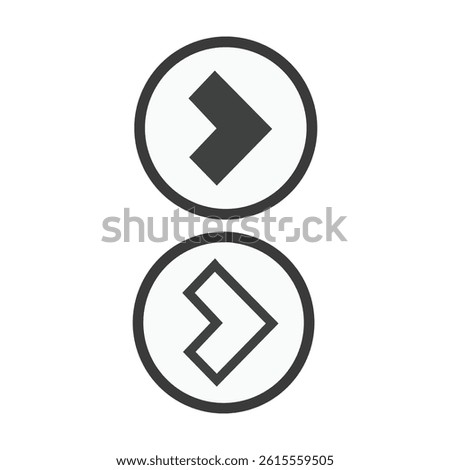 Simple Right Arrow Circle Icons set vectors