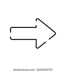 Simple right arrow vector icon illustration. Color black.