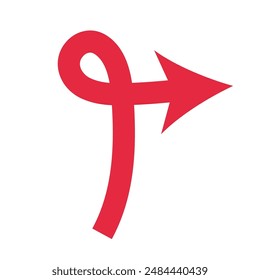 Simple right curve arrow symbol