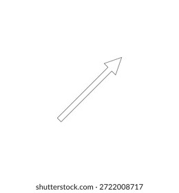 Simple up right diagonal arrow symbol pointing forward directional guidance