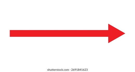 Diseño de flecha roja de dirección derecha simple.