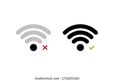 Simple right and wrong wifi icon design