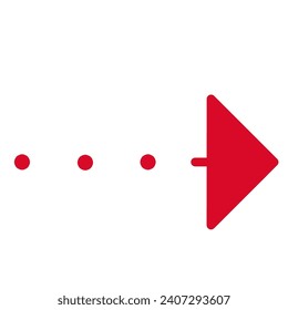 Simple right-pointing arrow icon that stands out in red