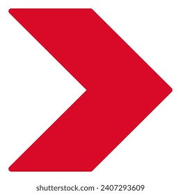 Simple right-pointing arrow icon that stands out in red
