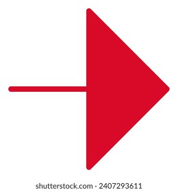 Icono simple de flecha hacia la derecha que destaca en rojo
