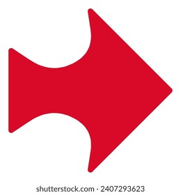 Icono simple de flecha hacia la derecha que destaca en rojo