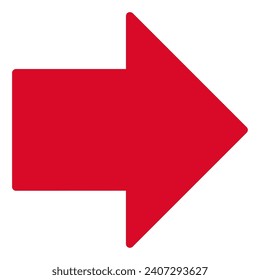 Simple right-pointing arrow icon that stands out in red