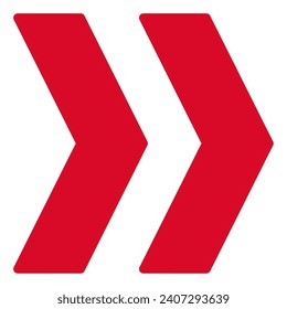 Simple right-pointing arrow icon that stands out in red