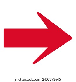 Icono simple de flecha hacia la derecha que destaca en rojo