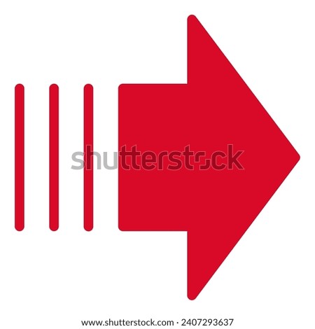 Simple right-pointing arrow icon that stands out in red