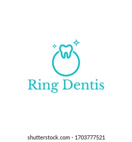Simple Ring Dental Tooth Logo Design Vector