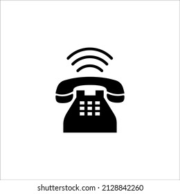 simple ringing home phone vector icon