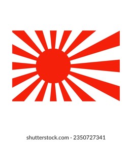 Simple rising sun flag icon. Vector.