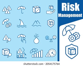 simple risk management related vector line icon set Contains concept icons.