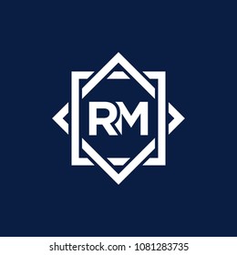 Simple RM initial Logo design template vector illustration