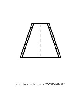 Um simples ícone de estrada simbolizando viagens, transporte ou infraestrutura.