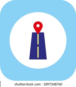 simple road location point vector icon