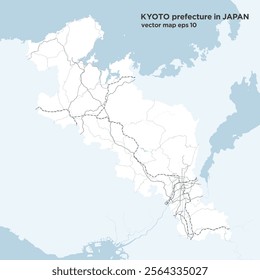 A simple road map of Kyoto Prefecture, Japan