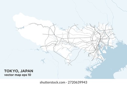 mapa de ruta simple de Tokio, Japón
