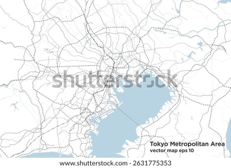 A simple road map of the Tokyo metropolitan area of ​​Japan (with national highway)