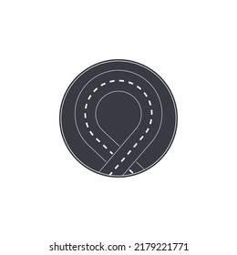 Simple Road Ribbon Logo Vector