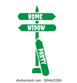 simple road sign icon, with green color and white outline