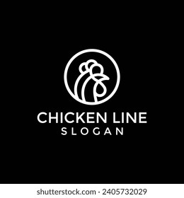 simple roast chicken meat logo badge inspiration, best for line art organic food logo vector minimalist.