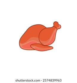 simple roast chicken vector,editable,white background 
